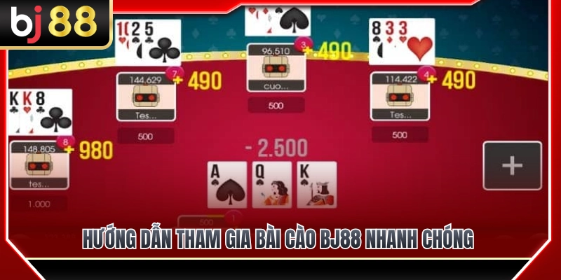 Các bước vào bàn chơi bài cào BJ88 nhanh gọn 